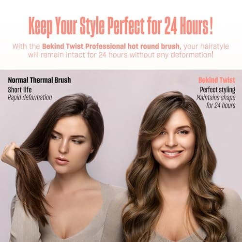 Bekind Twist Pro Thermal Brush - Fast Heat 20s, Curling & Blowout (Peach)