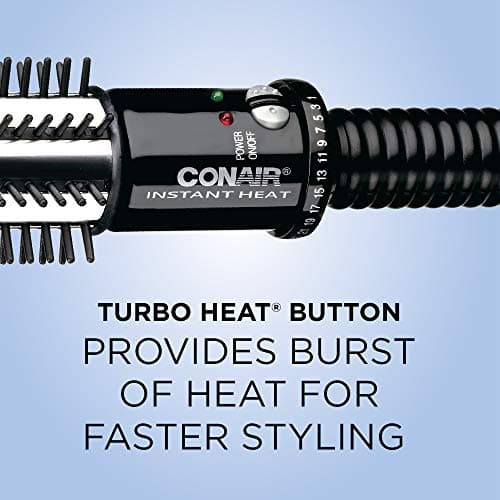 CONAIR Instant Heat Curling Iron Brush, 1.125-Inch Barrel - Short to Medium Hair