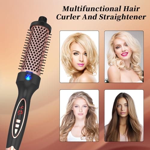Travel-Friendly 1.5 Inch Curling Iron Brush for Medium and Long Hair