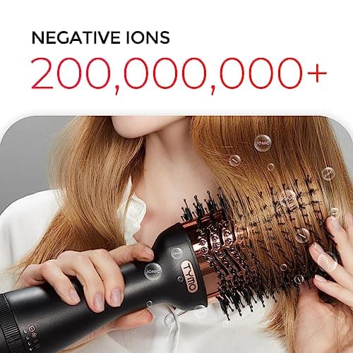 TYMO Ionic Hair Dryer Brush with Oval Titanium Barrel for Frizz-Free Blowout