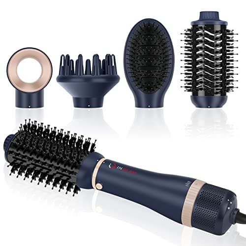 IG INGLAM Hair Dryer Brush Set, 4-in-1 Blower with Negative Ions Tech, 3 Heat Settings