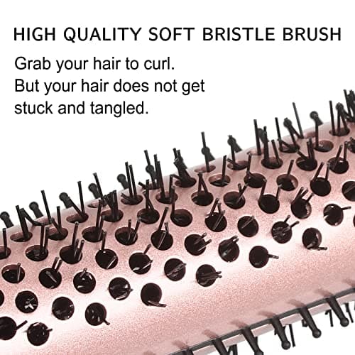 PHOEBE 1.25 Inch Double PTC Ceramic Curling Iron Brush - Black