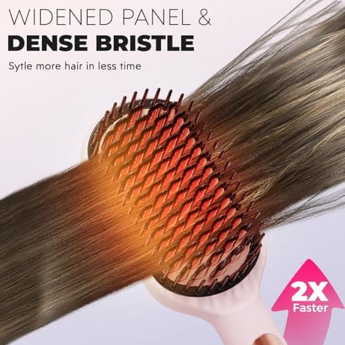 LANVIER Ionic Infrared Hair Straightener Brush, 32 Temps, All Hair Types