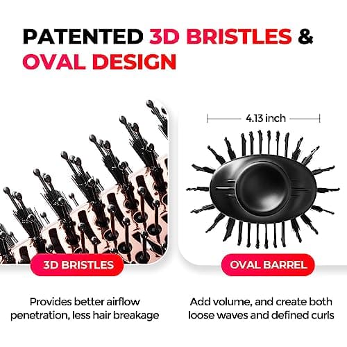TYMO Ionic Hair Dryer Brush with Oval Titanium Barrel for Frizz-Free Blowout