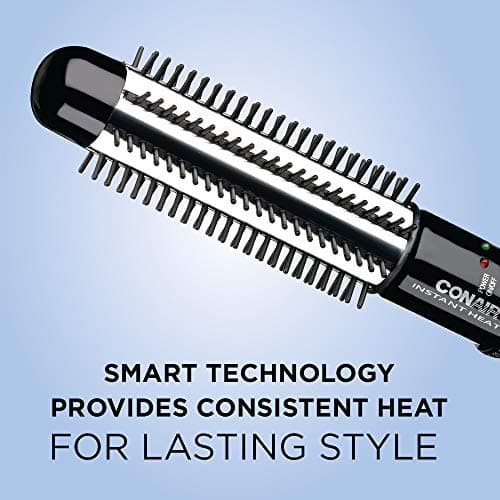 CONAIR Instant Heat Curling Iron Brush, 1.125-Inch Barrel - Short to Medium Hair
