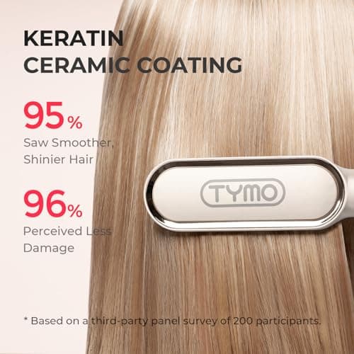 TYMO Ring Hair Straightener Brush for Women, Fast Heating & Dual Voltage