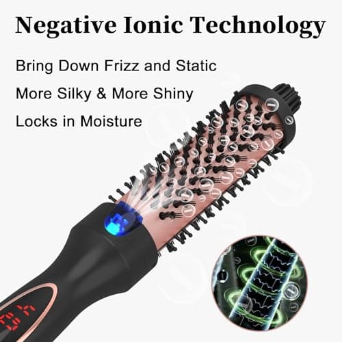 1.25 Inch Thermal Brush: Effortlessly Create Loose & Voluminous Curls with Digital Display & 9 Heat Settings | Ionic Curling Iron Brush for Traveling