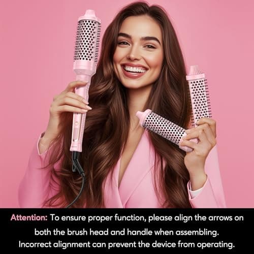 PRO 3-in-1 Thermal Brush Set - Rose Pink | Fast Heating, Effortless Curls