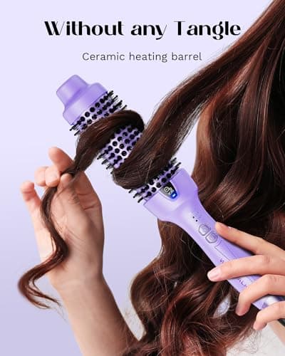 Lavender Purple Wavytalk Thermal Brush for Smooth Blowouts, Frizz Reduction (1.5 Inch)