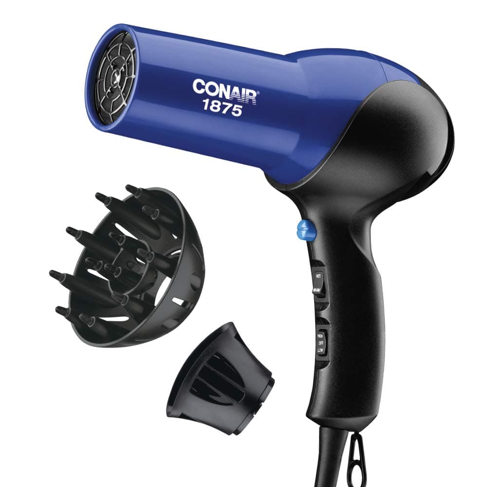CONAIR 1875 Watt Turbo Hair Dryer, Blue/Black