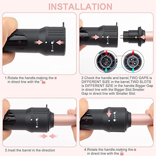 Emocci Pro Wand Curling Iron 3 Barrel 0.35"-1.25" Ceramic Hair Crimper