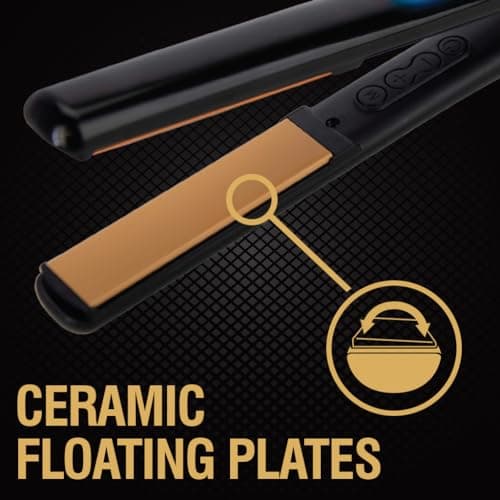 CHI Original Digital Ceramic Hair Straightener, 1", Even Heat, Shine, Piano Black