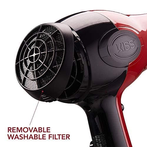 Kiss 1875 Watt Ceramic Hair Dryer with Detangler Combs