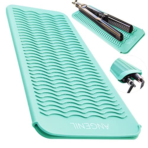 ANGENIL Professional Silicone Heat Mat & Cover for Hair Straighteners, Curling Irons and More, Grey