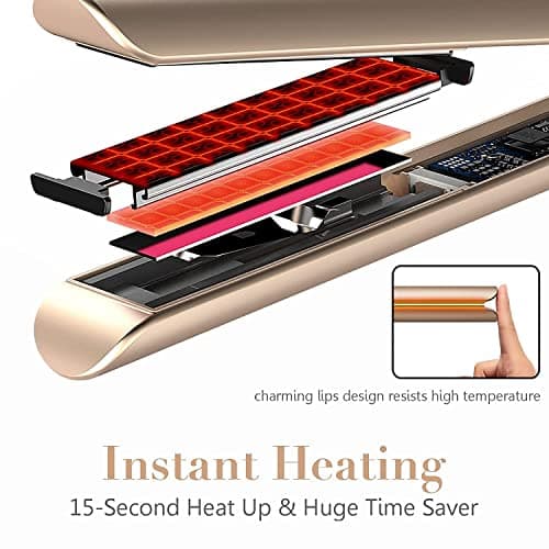 FURIDEN Salon-Quality Hair Straightener & Curler 2-in-1 Flat Iron | Fast Results, Long Lasting