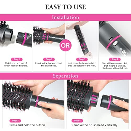 Professional Ceramic Coating Hair Dryer Brush with Negative Ion for Styling