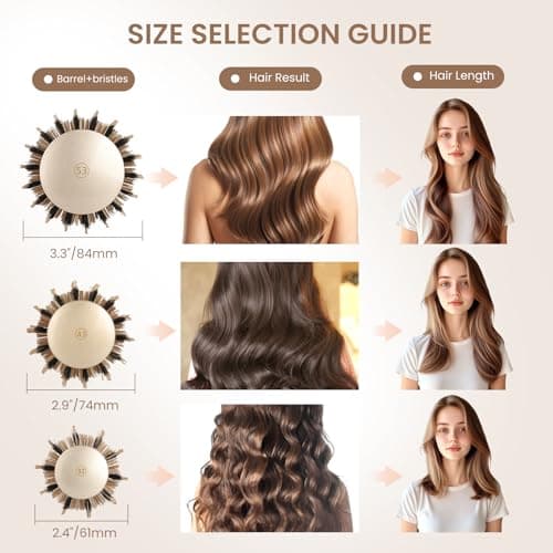 AIMIKE Nano Thermal Ceramic Round Brush for Blow Out & Styling - 2.9 inch Barrel