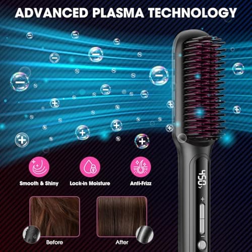 MiroPure Plasma Ceramic Hair Straightener with 16 Temp Settings, LED Display, Black