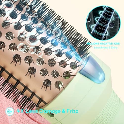 K&K Pro Thermal Brush for Effortless Curls and Smooth Hair, 1 3/4 Inch Ionic Round Comb, 30S Fast Heating