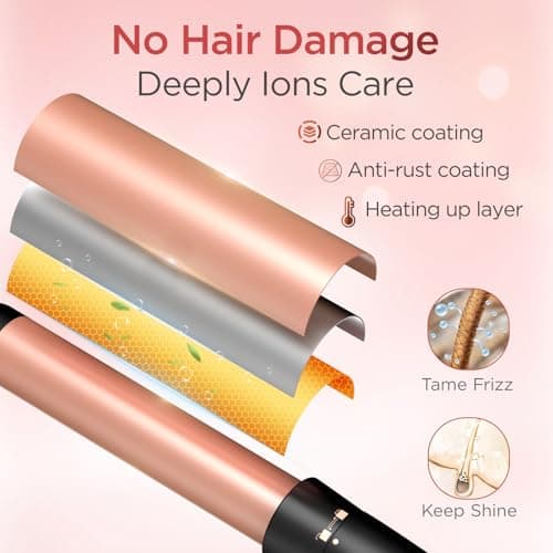 5-in-1 Curling Iron Set with Thermal Brush & 3 Barrel Irons (0.35" - 1.25")