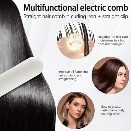 Portable Rechargeable Cordless Hair Straightening Brush