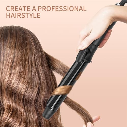 1.25 Inch Clip Curling Iron with Clipped Tourmaline Barrel up to 450°F (Black)