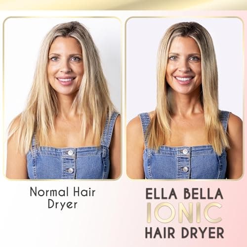 ELLA BELLA Professional Ionic Foldable Hair Dryer • Negative Ion Rapid Drying