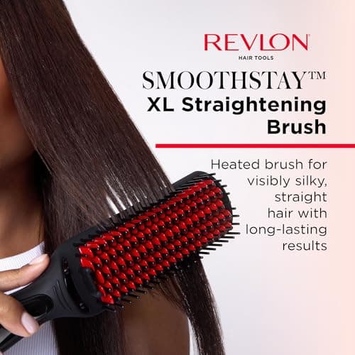 REVLON SmoothStay XL Straightening Brush - Sleek, Long-Lasting Straight Hair