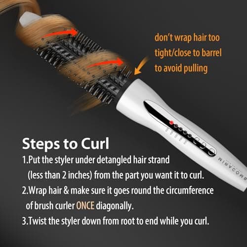 Pearl White Ceramic Tourmaline Hair Curler & Straightener (5 Heat Settings)