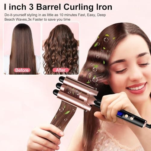 5-in-1 Curling Iron Set with 3 Barrel Wand & 4 Ceramic Wandotions