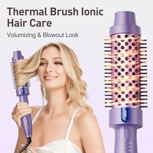 1.5 Inch Ceramic Ionic Curling Iron with 5 Temp Settings, Purple