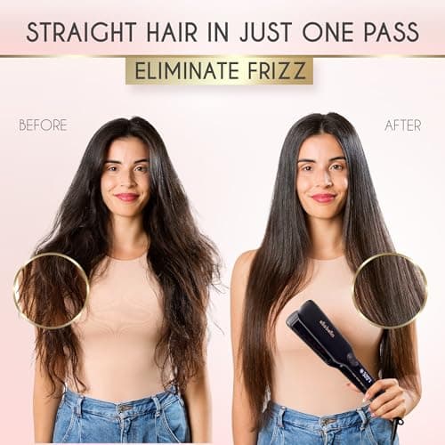 ELLA BELLA Titanium Flat Iron with Infrared • Professional Digital Temperature Control