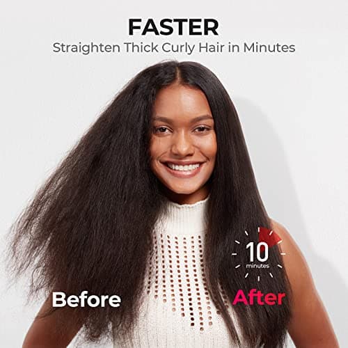 TYMO Ionic Plus Straightening Brush for Thick Curly Hair