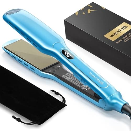 Wavytalk Titanium Hair Straightener - Professional Dual Voltage Flat Iron for Silky Smooth Hair