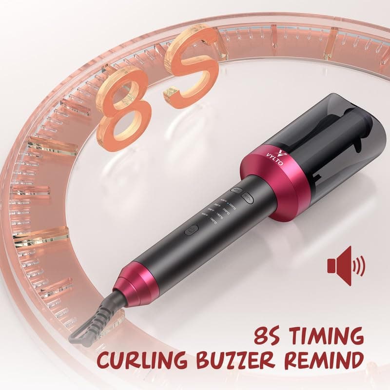 Automatic 1" Hair Curler, Fast Heating & Safe Anti-Scald, 4 Temp Settings for Styling Grey Hair