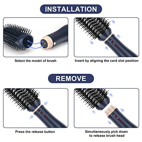 IG INGLAM Hair Dryer Brush Set, 4-in-1 Blower with Negative Ions Tech, 3 Heat Settings