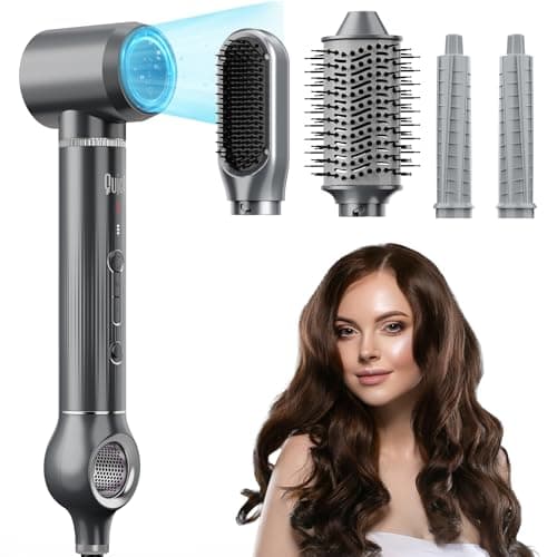 QUICO 5-in-1 Hair Dryer Brush, 110,000 RPM, 7X Faster, Negative Ionic, No Heat Damage