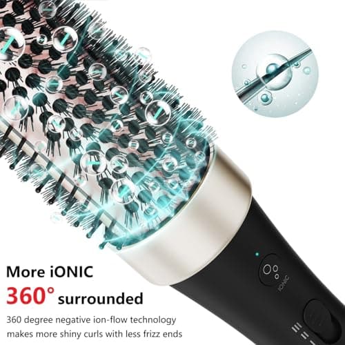 Ionic Thermal Curling Iron with Ceramic Tourmaline Brush - 1.5 Inch Heated Hair Styler