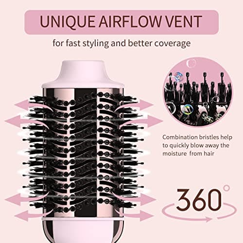 4-in-1 Hair Dryer Brush Straightener with Negative Ion Ceramic Barrel Anti-Frizz