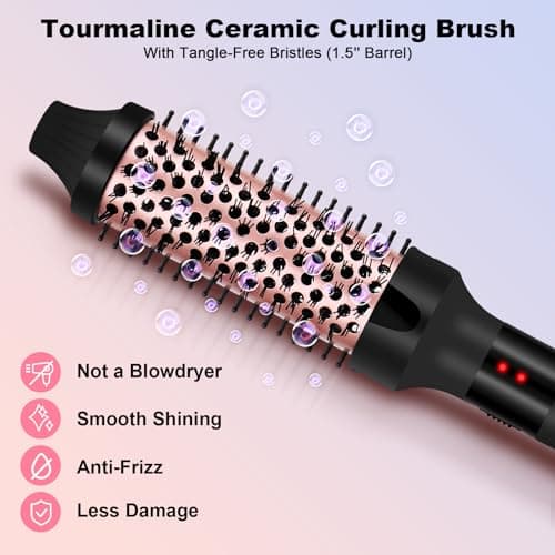 Thermal Brush for Blowouts, 1.5" Ceramic Iron, 2 Temp Settings, Dual Voltage
