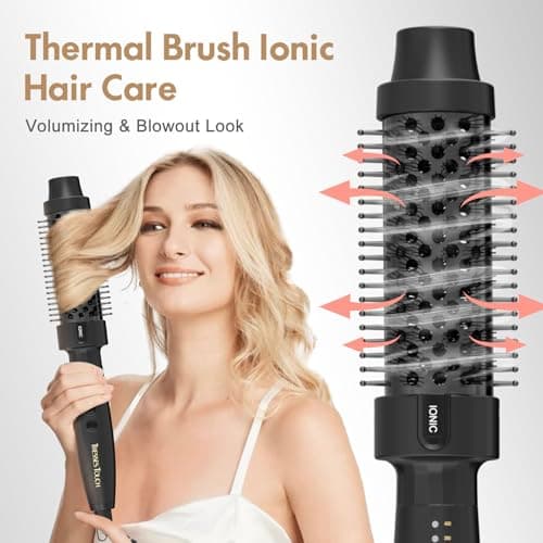 Thermal Curling Brush 1.5 Inch, 5 Temp Settings, Black