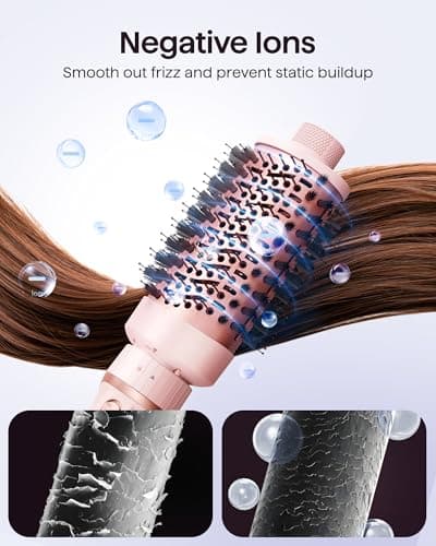 Wavytalk 5-in-1 Hair Dryer Brush Kit - Fast Drying & Styling Tools for Quick Blowouts, Pink