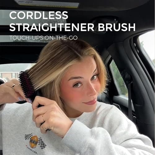 TYMO Porta Cordless Hair Straightener Brush | Mini USB Rechargeable Styling Comb