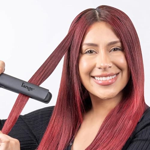 L'ANGE HAIR Titanium 2-in-1 Flat Iron & Curler | Best for All Hair Types | Dual Voltage Travel Iron (Black)