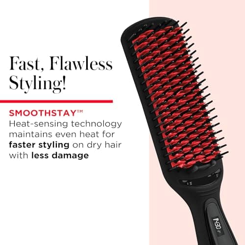 REVLON SmoothStay XL Straightening Brush - Sleek, Long-Lasting Straight Hair