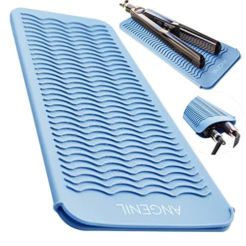 ANGENIL Professional Silicone Heat Mat & Cover for Hair Straighteners, Curling Irons and More, Grey