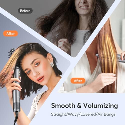 5 in 1 Hair Styler - Curl, Volumize, Straighten, Frizz-Free, 300 Million Ions, Multi Styler Gift for Women