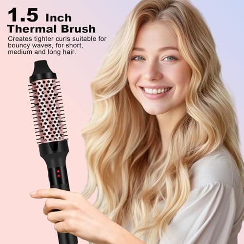 Thermal Brush for Blowouts, 1.5" Ceramic Iron, 2 Temp Settings, Dual Voltage