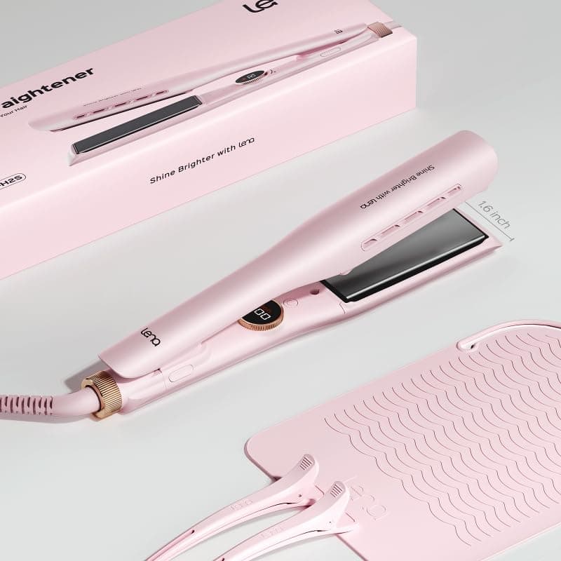 LENA H2S Professional Hair Straightener, 12 Temp Settings, LED Display