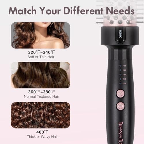 1.5 Inch Ionic Heated Round Brush for Blowout Look, Rose Gold